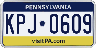 PA license plate KPJ0609