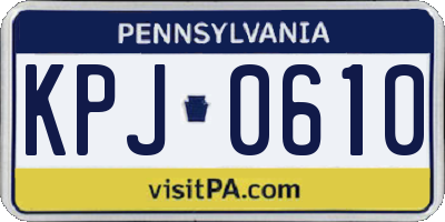 PA license plate KPJ0610