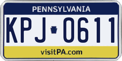 PA license plate KPJ0611