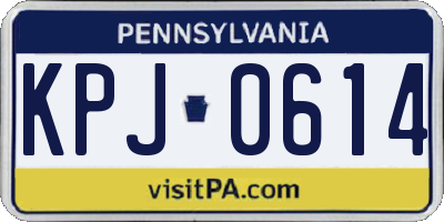 PA license plate KPJ0614