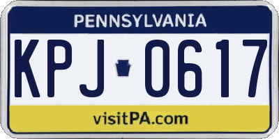 PA license plate KPJ0617