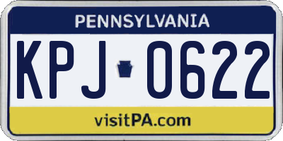 PA license plate KPJ0622