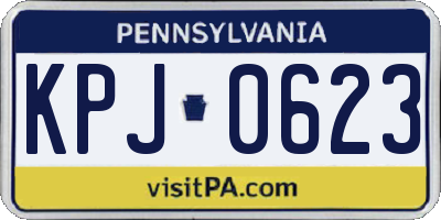 PA license plate KPJ0623