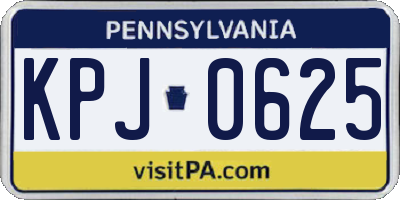 PA license plate KPJ0625
