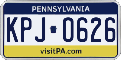 PA license plate KPJ0626