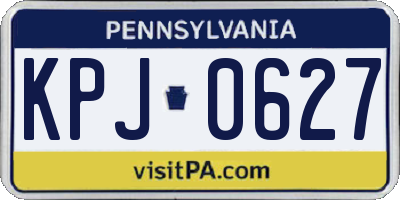 PA license plate KPJ0627