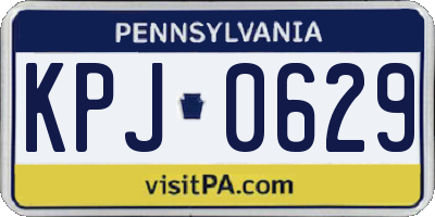 PA license plate KPJ0629