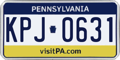 PA license plate KPJ0631