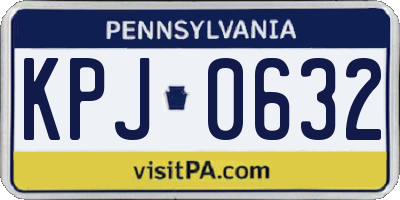 PA license plate KPJ0632