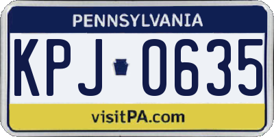 PA license plate KPJ0635