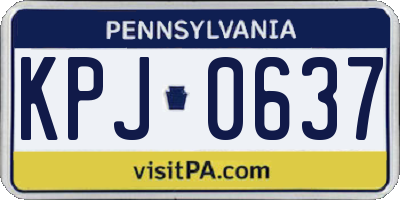 PA license plate KPJ0637