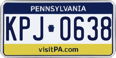 PA license plate KPJ0638