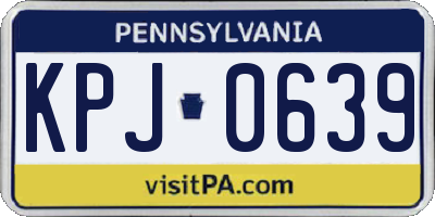PA license plate KPJ0639