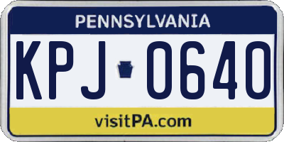 PA license plate KPJ0640