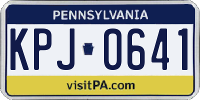 PA license plate KPJ0641