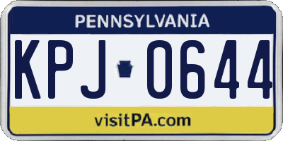 PA license plate KPJ0644