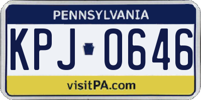 PA license plate KPJ0646
