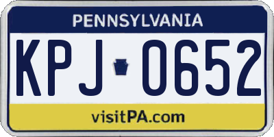 PA license plate KPJ0652