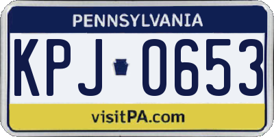 PA license plate KPJ0653