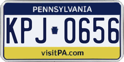 PA license plate KPJ0656