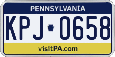 PA license plate KPJ0658