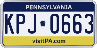 PA license plate KPJ0663