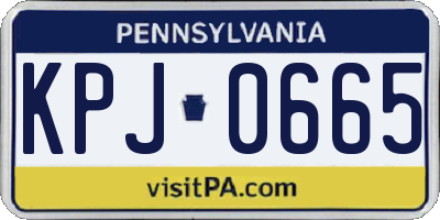 PA license plate KPJ0665