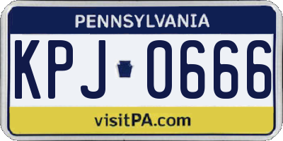 PA license plate KPJ0666