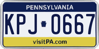 PA license plate KPJ0667
