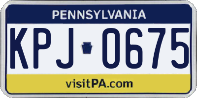 PA license plate KPJ0675
