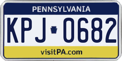 PA license plate KPJ0682