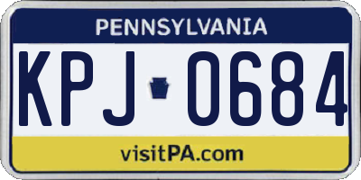 PA license plate KPJ0684
