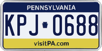 PA license plate KPJ0688