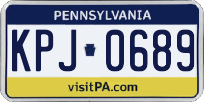 PA license plate KPJ0689