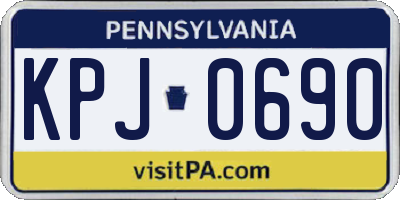 PA license plate KPJ0690