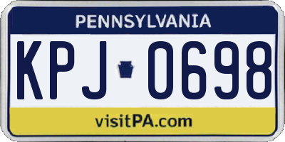 PA license plate KPJ0698