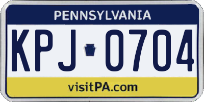 PA license plate KPJ0704