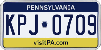 PA license plate KPJ0709