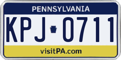PA license plate KPJ0711
