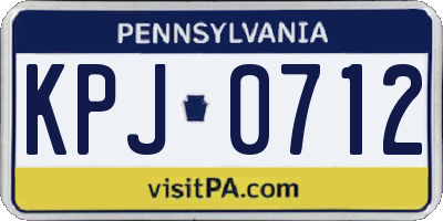 PA license plate KPJ0712