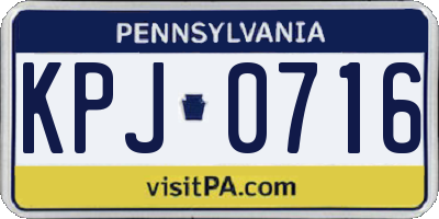 PA license plate KPJ0716