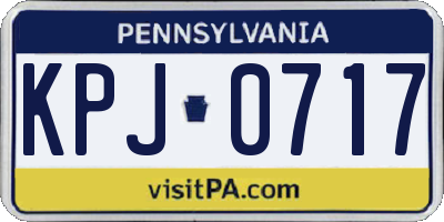 PA license plate KPJ0717
