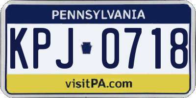 PA license plate KPJ0718