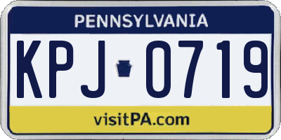 PA license plate KPJ0719