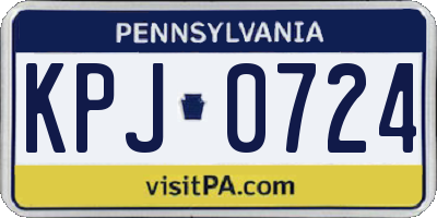 PA license plate KPJ0724