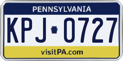 PA license plate KPJ0727