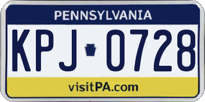 PA license plate KPJ0728