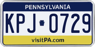 PA license plate KPJ0729