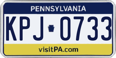 PA license plate KPJ0733