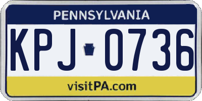 PA license plate KPJ0736